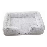 Custom Grey Plush Rectangle Memory Foam Pet Bed Mat