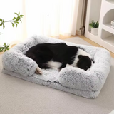 Custom Grey Plush Rectangle Memory Foam Pet Bed Mat