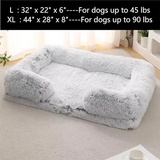 Custom Grey Plush Rectangle Memory Foam Pet Bed Mat