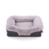 Sofa-style Warming Oxford Plush Rectangle Pet Bed With Removable Cover
