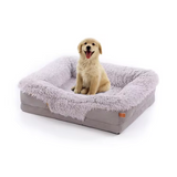 Sofa-style Warming Oxford Plush Rectangle Pet Bed With Removable Cover