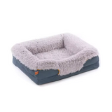 Sofa-style Warming Oxford Plush Rectangle Pet Bed With Removable Cover