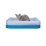 New Blue Oxford Orthopedic Portable 4 Sides Pillow Rectangle Pet Bed