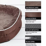 Custom Short Plush Washable Orthopedic Memory Foam Pet Bed