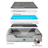 Manufacturer Light Green Rectangle Orthopedic Dog Mat Bed With Removable Cover