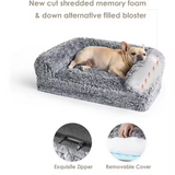 Manufacturer Large Washable Plush Cover Grey Square Orthopedic Dog Sofa Beds