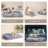 Manufacturer Large Washable Plush Cover Grey Square Orthopedic Dog Sofa Beds