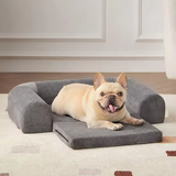Eco Friendly Premium Grey Folding Pet Anxiety Proof Orthopedic Bed