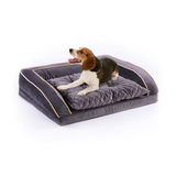 Custom Wine Red Velvet Orthopedic Calming Dog Sofa Bed