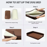 Dark Brown Orthopedic Rectangle 2 Sides Pillow Pet Bed With Bedding