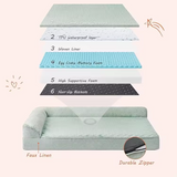Customized Minimalist Fleece Jacquard Rectangle Orthopedic Memory Foam Dog Bed