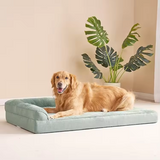 Customized Minimalist Fleece Jacquard Rectangle Orthopedic Memory Foam Dog Bed
