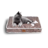 Pu Leather Orthopedic Memory Foam Pet Bed With Removable Washable Cover