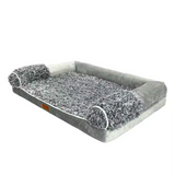 Plush Rectangular Detachable Waterproof Boucle Dog Bed