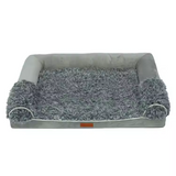 Plush Rectangular Detachable Waterproof Boucle Dog Bed