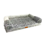 Plush Rectangular Detachable Waterproof Boucle Dog Bed