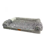 Plush Rectangular Detachable Waterproof Boucle Dog Bed