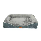 Custom Rectangle Orthopedic Foam Pet Bed With Side Pillow