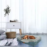 Custom Rectangle Orthopedic Foam Pet Bed With Side Pillow