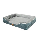 Custom Rectangle Orthopedic Foam Pet Bed With Side Pillow