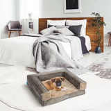 Custom Boucle Plush Rectangle Orthopedic Memory Foam Pet Bed With Waterproof Cover