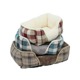 Custom Eco Friendly Plaid Plush Square Dog Sofa Beds