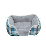 Custom Eco Friendly Plaid Plush Square Dog Sofa Beds