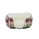 Custom Eco Friendly Plaid Plush Square Dog Sofa Beds