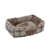 Custom Eco Friendly Plaid Plush Square Dog Sofa Beds