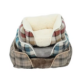 Custom Eco Friendly Plaid Plush Square Dog Sofa Beds