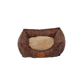 Custom Top Selling High Quality Popular Soft Pu Leather Plush Square Pet Bed