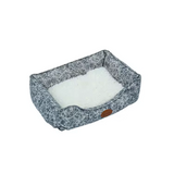 Custom Top Selling High Quality Popular Soft Pu Leather Plush Square Pet Bed