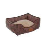 Custom Top Selling High Quality Popular Soft Pu Leather Plush Square Pet Bed