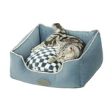 High Quality Durable Blue Plush Square Pet Bed