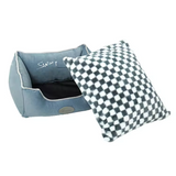 High Quality Durable Blue Plush Square Pet Bed