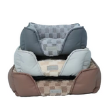 Factory Custom Luxury New Innovative Plush Plaid Square Dog Bed