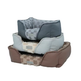 Factory Custom Luxury New Innovative Plush Plaid Square Dog Bed