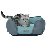 Customized Outdoor Blue Waterproof Fabric Square Dog Bed With Washable Cover