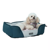 Customized Outdoor Blue Waterproof Fabric Square Dog Bed With Washable Cover