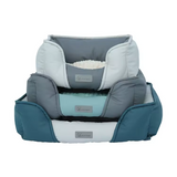 Customized Outdoor Blue Waterproof Fabric Square Dog Bed With Washable Cover