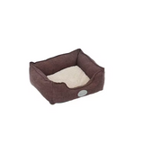Manufacturer Custom Luxury Fabric Plush Square Pet Boucle Dog Bed