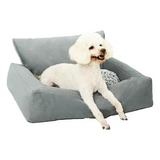 Factory Luxury Premium Grey Plush Square Dog Sofa Bed
