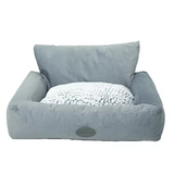 Factory Luxury Premium Grey Plush Square Dog Sofa Bed