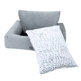 Factory Luxury Premium Grey Plush Square Dog Sofa Bed