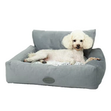 Factory Luxury Premium Grey Plush Square Dog Sofa Bed