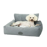 Factory Luxury Premium Grey Plush Square Dog Sofa Bed