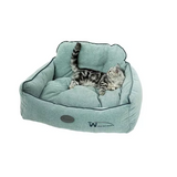 High Quality Durable Green Plush Square Pet Sofa Bed