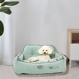 High Quality Durable Green Plush Square Pet Sofa Bed