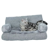 Custom Grey Plush Rectangle Orthopedic Dog Sofa Bed Outdoor Travel