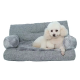 Custom Grey Plush Rectangle Orthopedic Dog Sofa Bed Outdoor Travel